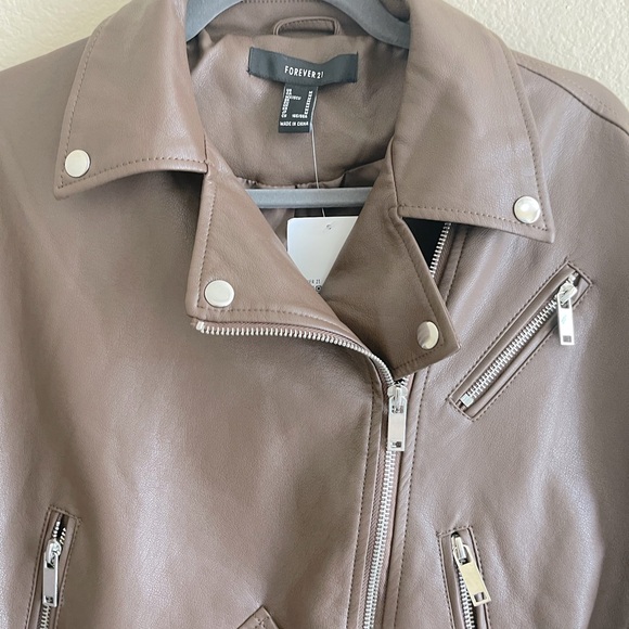 Brown/Walnut Forever 21 leather Jacket - Picture 4 of 4